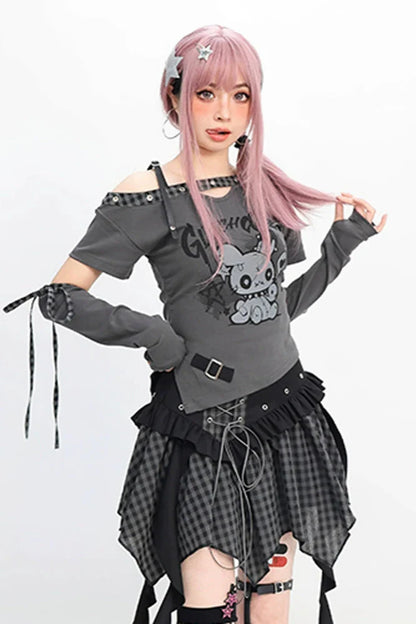 スリムフィットTシャツ+スカート イレギュラーフォルティドール