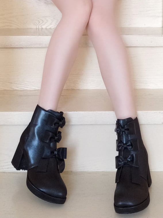 Ribon Sweet toe Boots Short Round