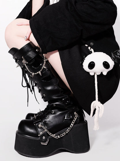 Platform Boots Toe Punk Style Round