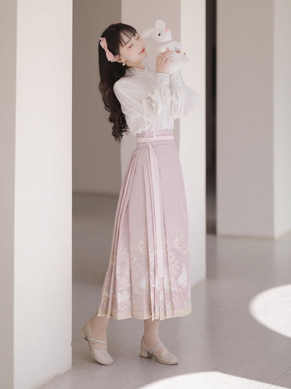 Bluse Sweet Neck Ruffle + Rabbit China Rock