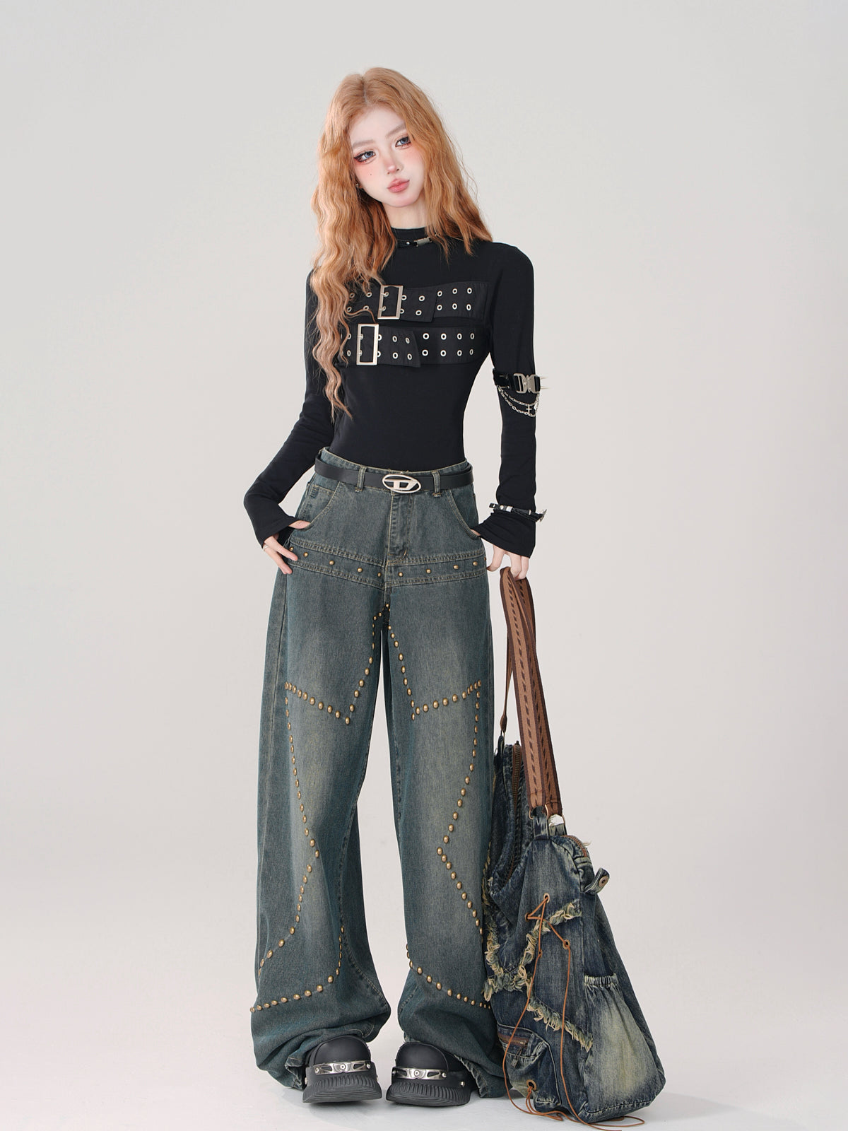 Lockere, weite Jeanshose