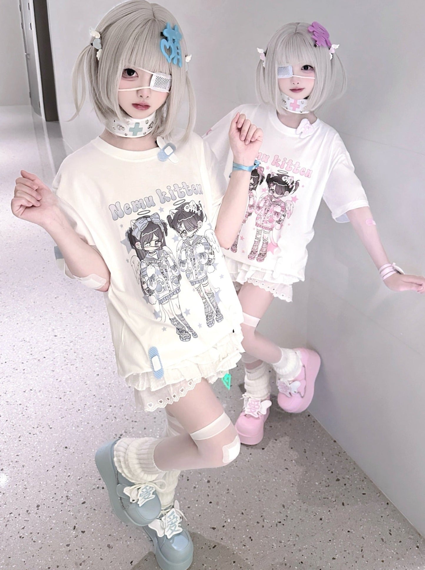 エンジェルトップス近所のイラスト双子の女の子