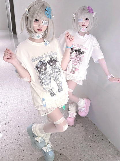 エンジェルトップス近所のイラスト双子の女の子