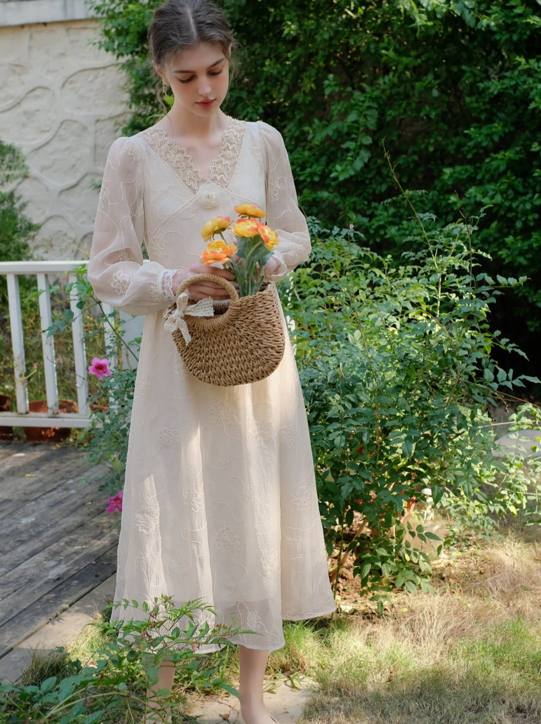 フラワードレスクイーンフレンチクラウドフェアリーシフォンミスト