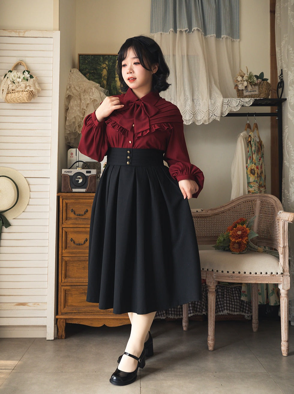 スカート クラシックプリーツ レトロフォレスト