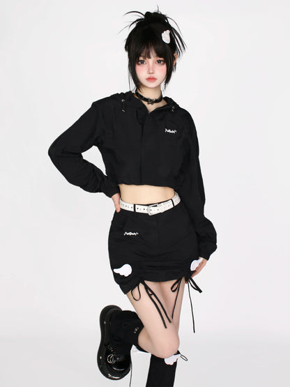 Drawstring Suit Wing Angel Sunscreen Hoodie