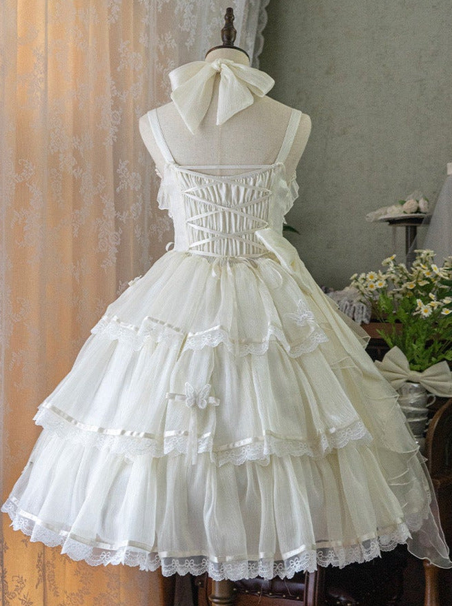 ロリータ+フラワードレス ホルターネック ウェディングドレス ライトサスペンダー