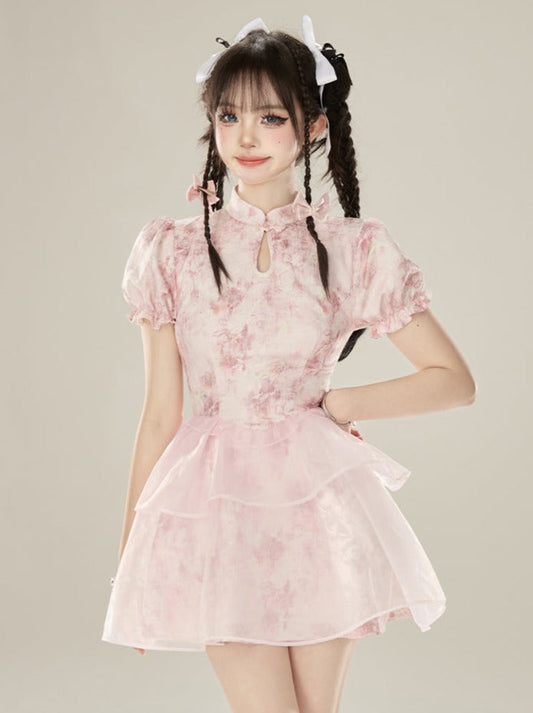 Babykleid Sheer China Summer Flower