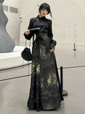 Dark China Blouse + China Long Skirt