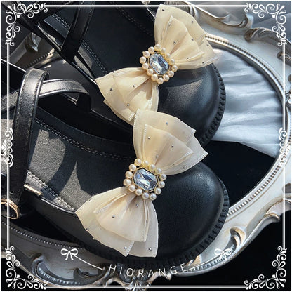 Handmade Lolita Shoe Clips - Removable Bow Shoe Flower
