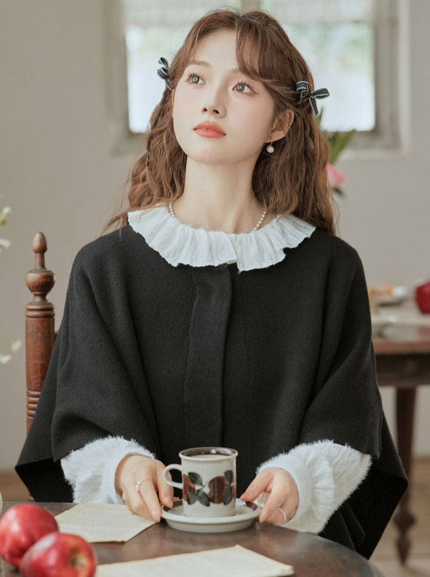 ファーケープ、マント、ポンポン