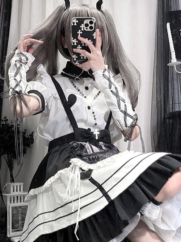 Dienstmädchen-Setup Lolita Englisches Kleid