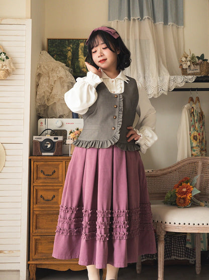 フォレストフリルレトロベストワードローブクラシック