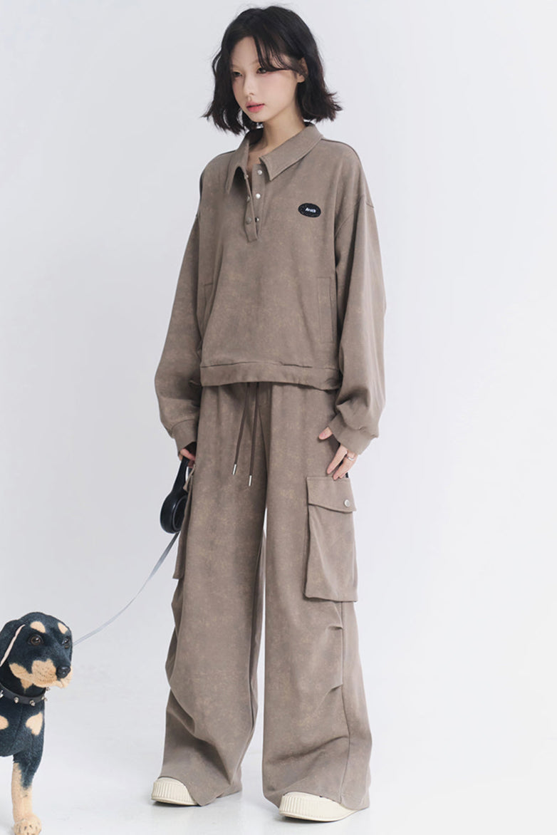 パンツ スウェットシャツ カーゴセットアップと