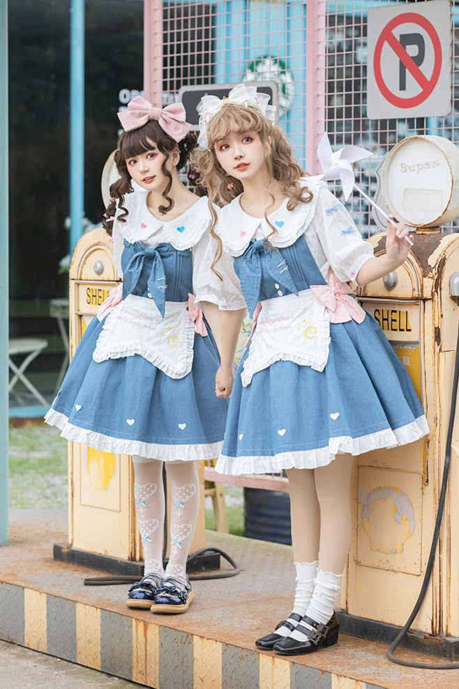 + デニムエプロン ロリータインナーウェア ジャンパースカート ライトドール 生