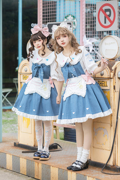 + デニムエプロン ロリータインナーウェア ジャンパースカート ライトドール 生