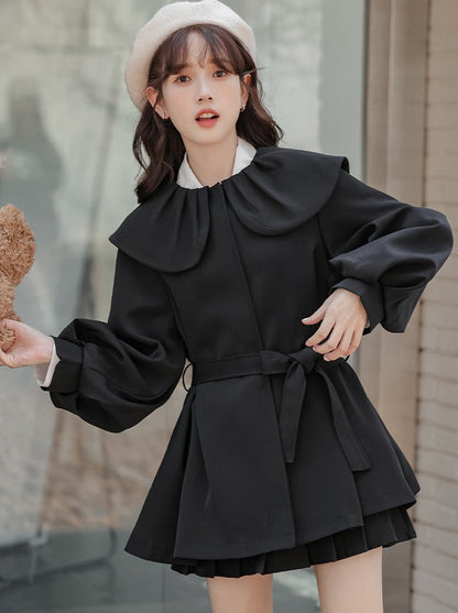 Preppy Coat Cape French Trench Style