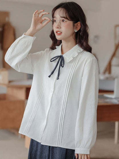 French Blouse Ribbon Retro