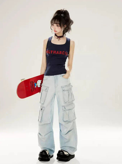 American Letter Print Top Tank