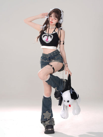 Girly Cool Denim Flared Blue Shorts