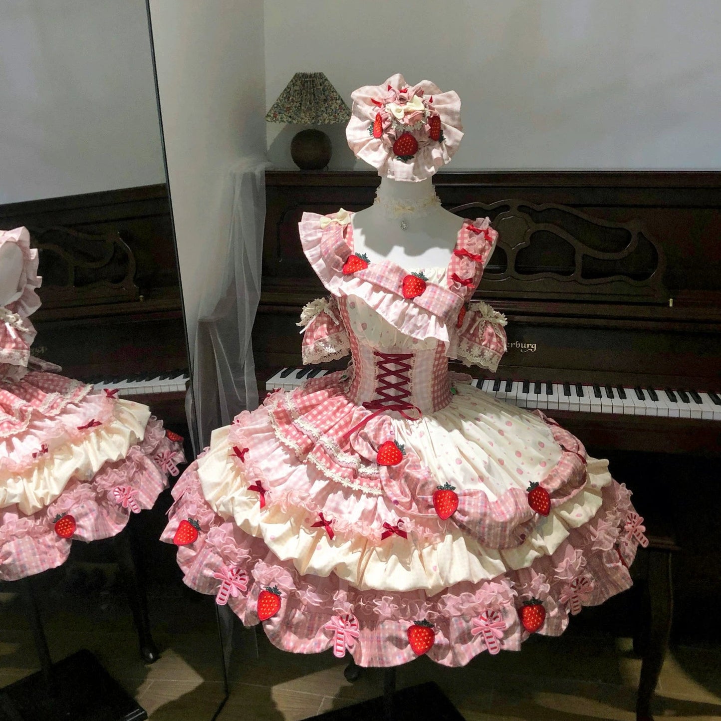 Cheesberry Rose Lolita JSK – Cute Strawberry Princess Dress | Starry Mist Rose