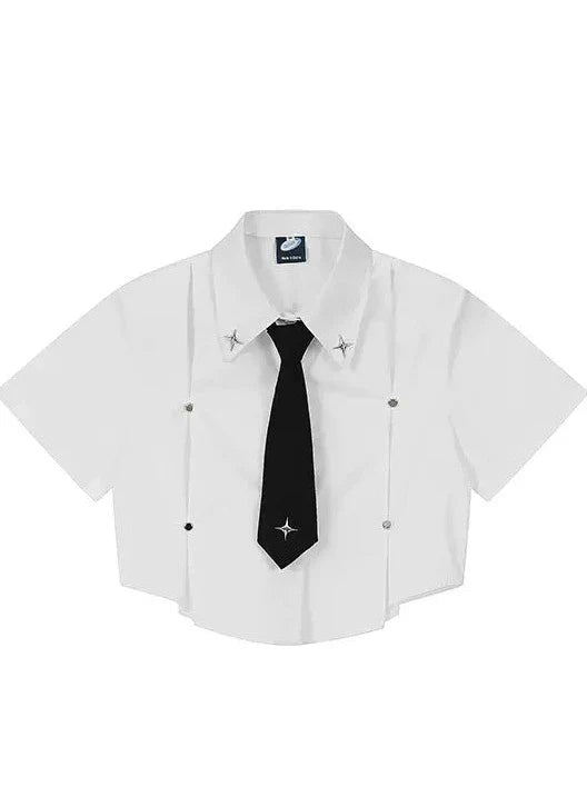 Style Shirt American Short College Tie