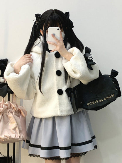 Rabbit ear hoody lace Apribon Plash Bore Court