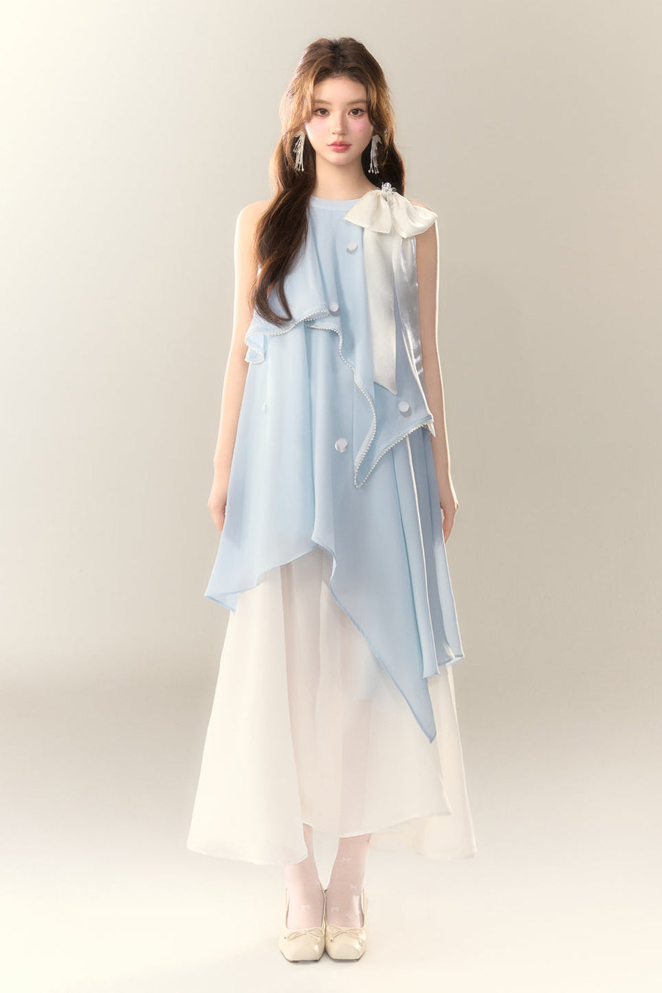 Neckholderkleid Blau Meerjungfrauenhals