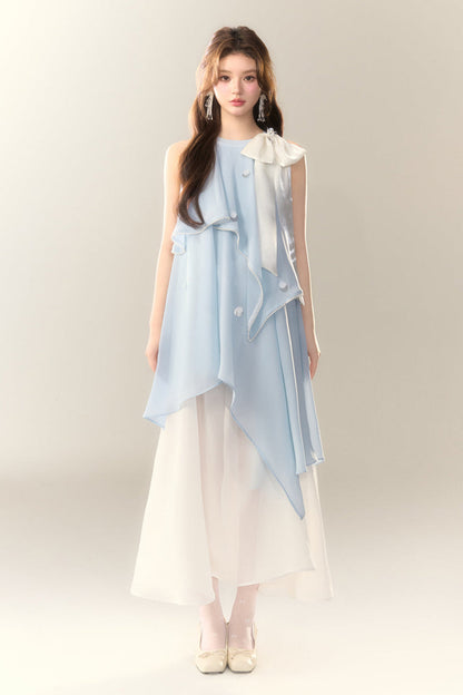 Neckholderkleid Blau Meerjungfrauenhals