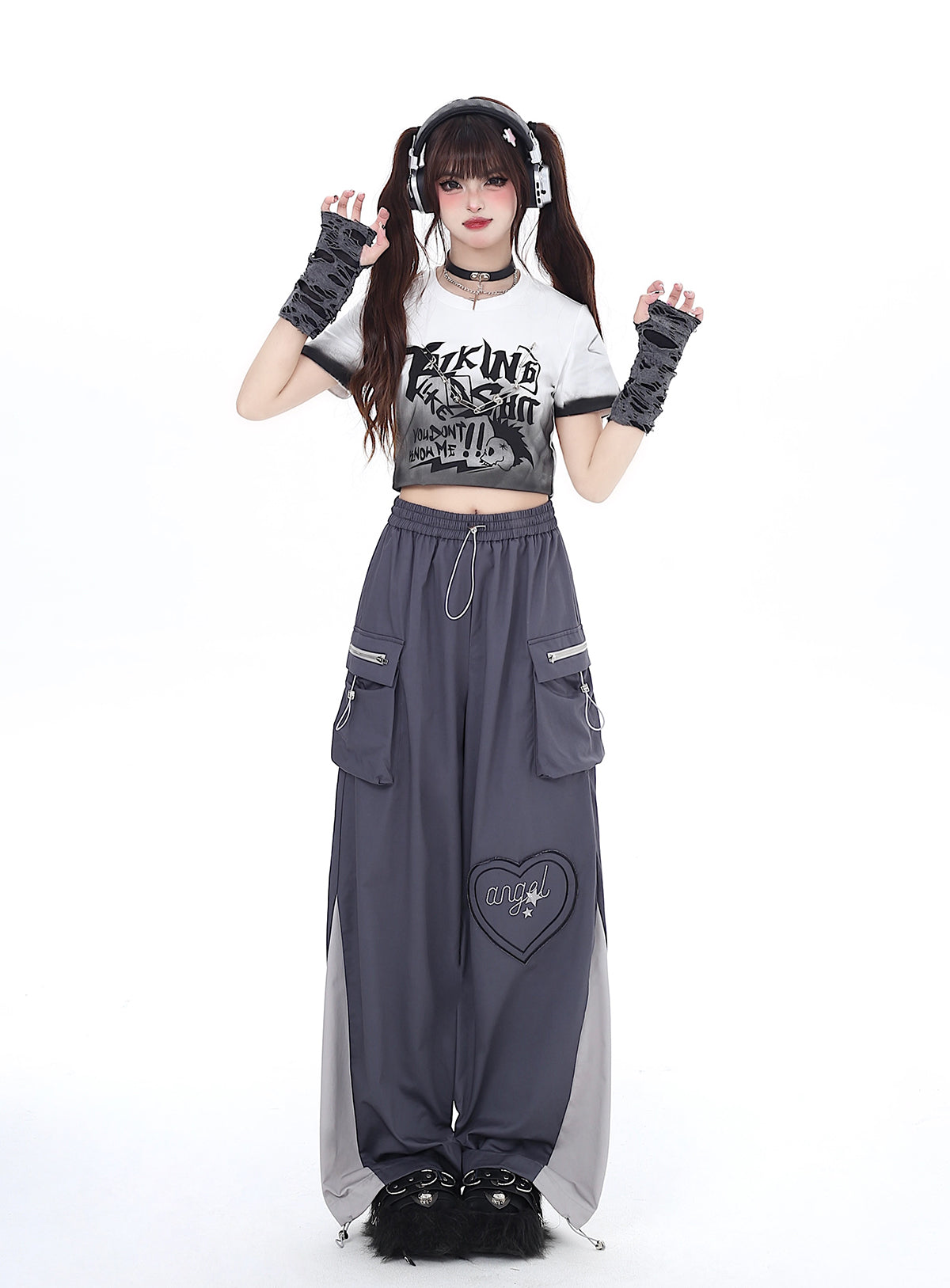 Gradient Short Slim T-Shirt Dark Subculture