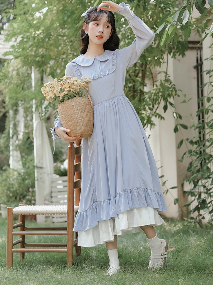 Robe Art à volants longue rétro