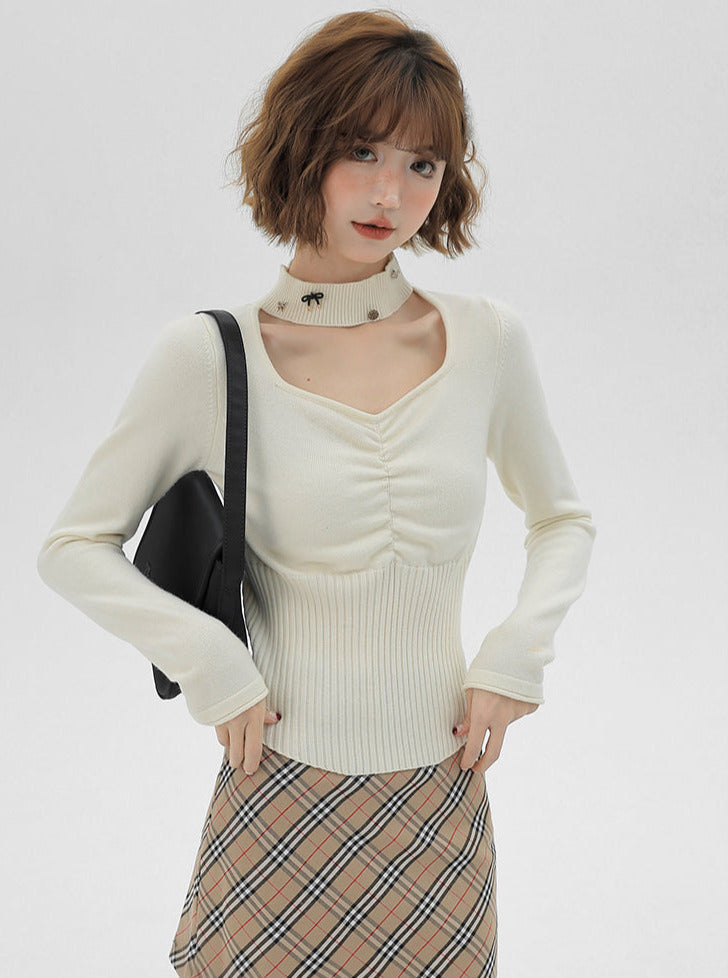 Schlankes, quadratisches Oberteil mit Taillenhalsausschnitt