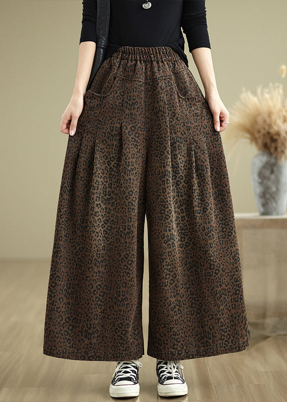 Printtaschen Bio-Leopardenhose mit weitem Bein