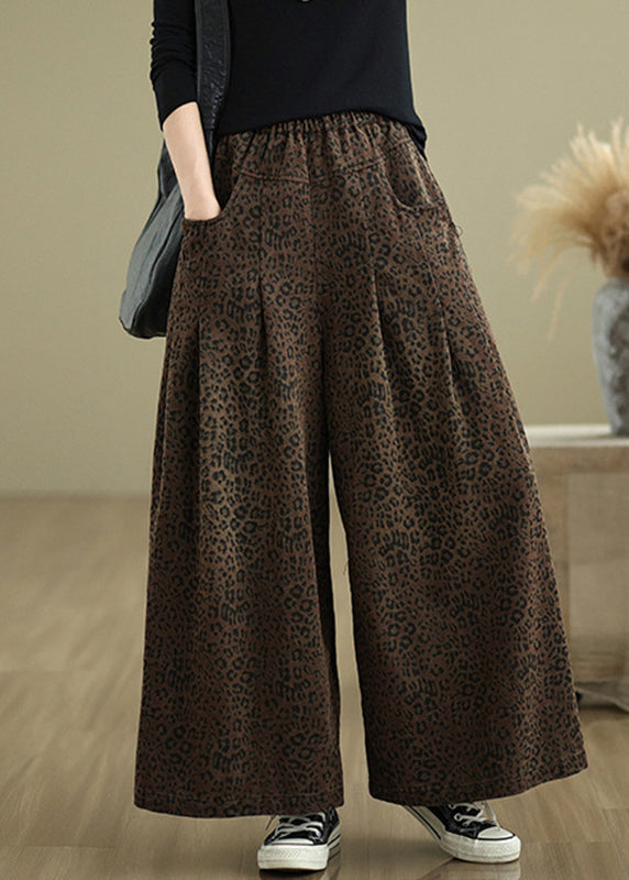 Printtaschen Bio-Leopardenhose mit weitem Bein