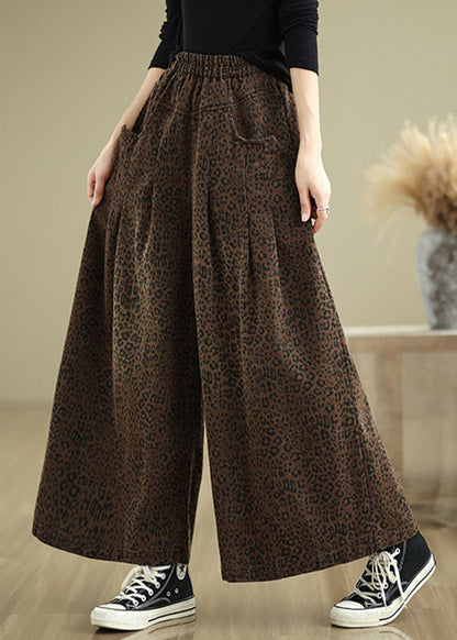 Printtaschen Bio-Leopardenhose mit weitem Bein