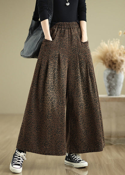 Printtaschen Bio-Leopardenhose mit weitem Bein