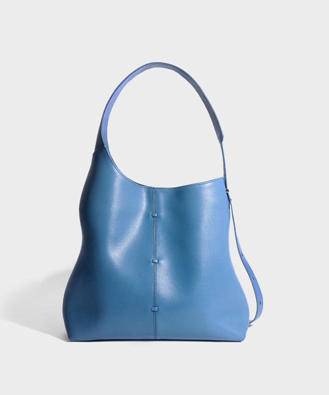 Design Große Kapazität Leder Blau Kalbsleder Schulter Original Tasche