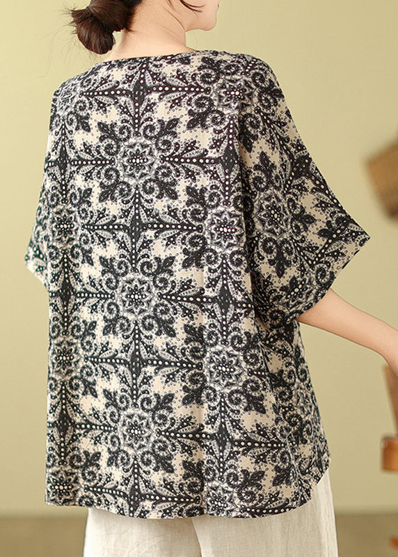 Top Short Red O-Neck Loose Sleeve