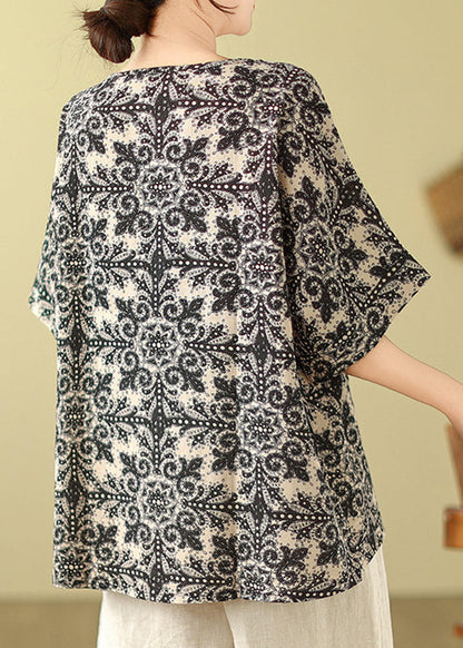 Top Short Red O-Neck Loose Sleeve