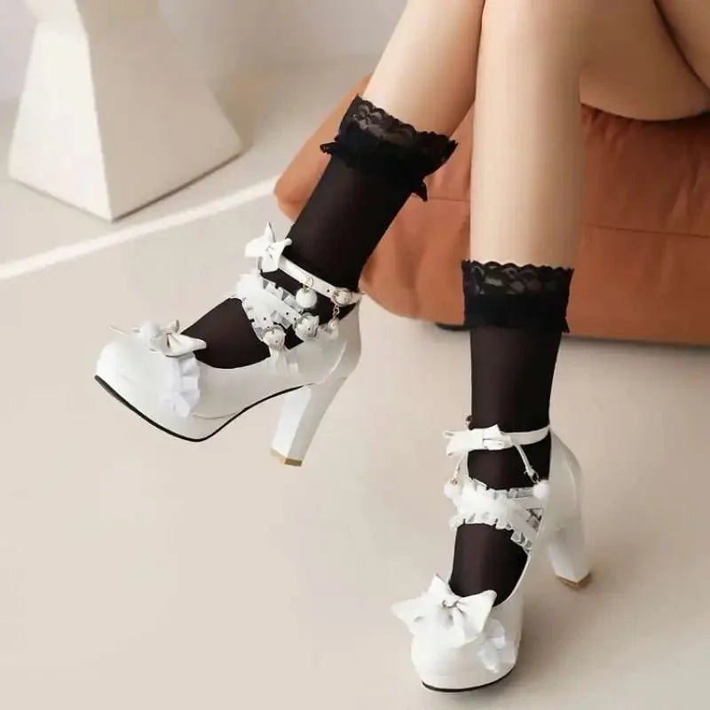 34-43 Sweet Lolita Round Toe Thick Heel Hanfu Low Rubber Low Heel Single Shoes