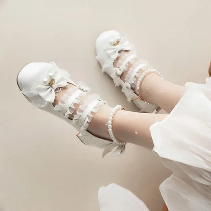 Lolita Mary Jane Cosplay Pumps Red Shoes - 31-48