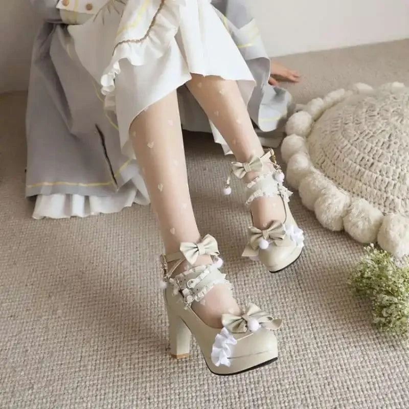 34-43 Sweet Lolita Round Toe Thick Heel Hanfu Low Rubber Low Heel Single Shoes