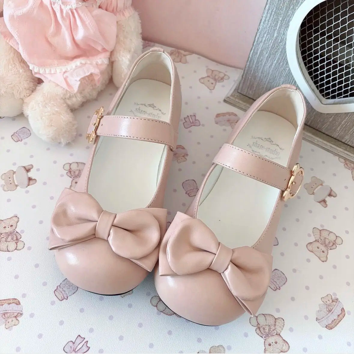 Elegant Princess Pink Leather Heel Shoes - 35-43