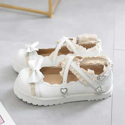 35-40 Gothic Lolita Red Role Play Shoelaces Bow Princess Shoes