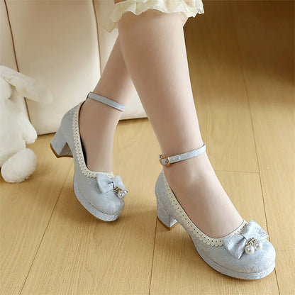 34-39 Chinese Gown Bow Lace Princess Lolita Shoes