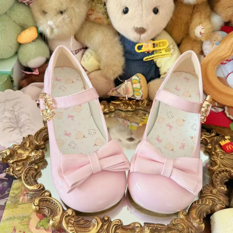 Elegant Princess Pink Leather Heel Shoes - 35-43