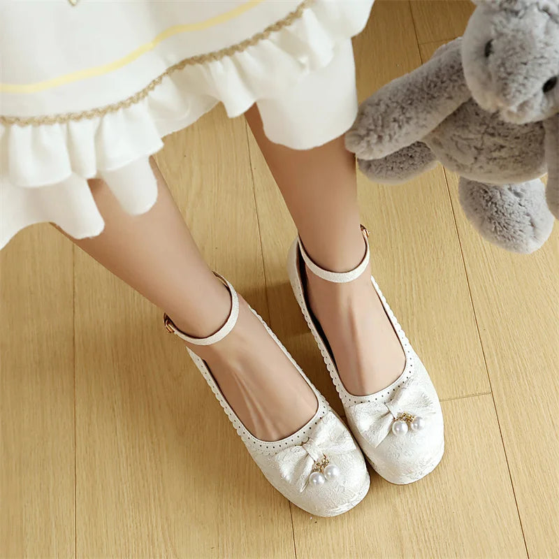 34-39 Chinese Gown Bow Lace Princess Lolita Shoes
