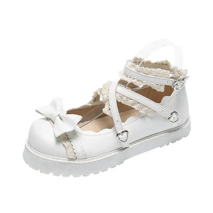 35-40 Gothic Lolita Red Role Play Shoelaces Bow Princess Shoes