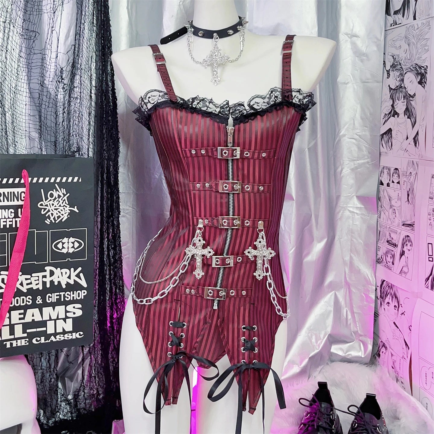 Gothic Cross Chain Punk Sling Retro Tanks Top