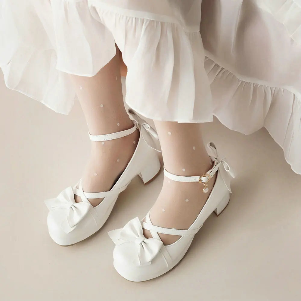 31-48 Red Bride Wedding Strappy Platform Mary Janes Pumps Ankle Strap Block Heels